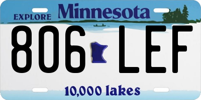 MN license plate 806LEF