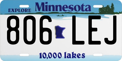 MN license plate 806LEJ