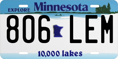 MN license plate 806LEM
