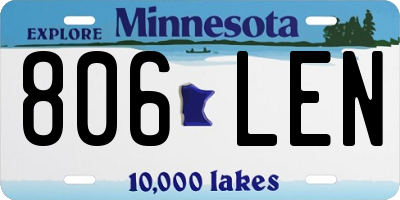 MN license plate 806LEN