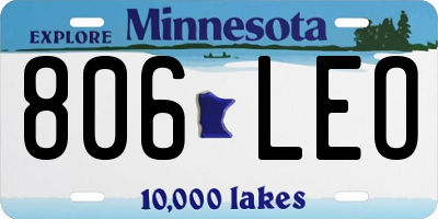 MN license plate 806LEO