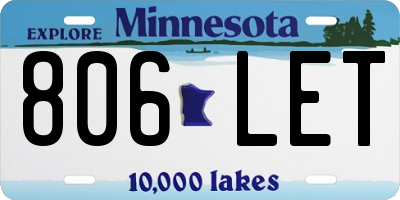 MN license plate 806LET