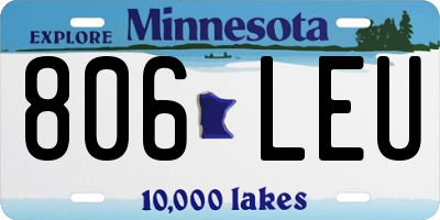 MN license plate 806LEU