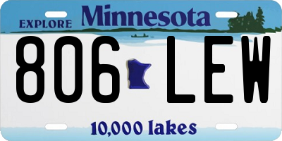 MN license plate 806LEW