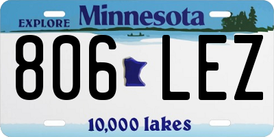 MN license plate 806LEZ