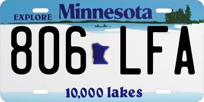 MN license plate 806LFA