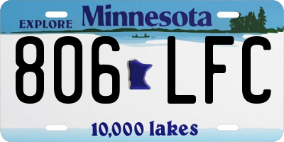 MN license plate 806LFC
