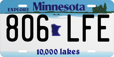 MN license plate 806LFE
