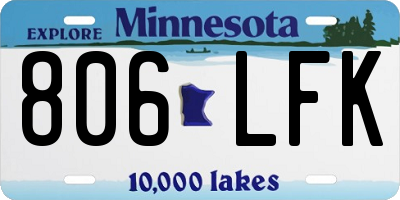 MN license plate 806LFK