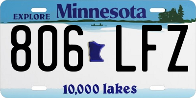 MN license plate 806LFZ
