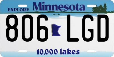 MN license plate 806LGD