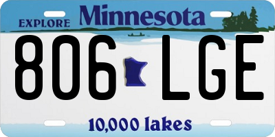 MN license plate 806LGE