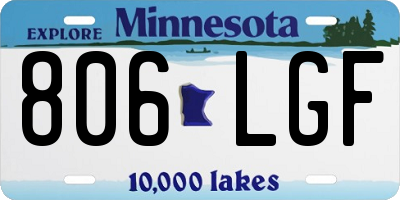 MN license plate 806LGF