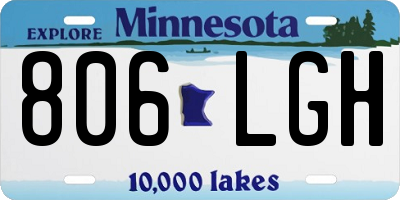 MN license plate 806LGH