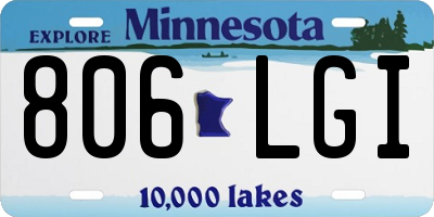 MN license plate 806LGI