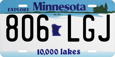 MN license plate 806LGJ