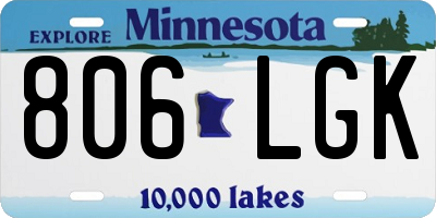 MN license plate 806LGK