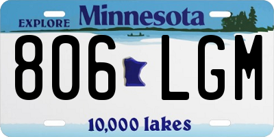 MN license plate 806LGM