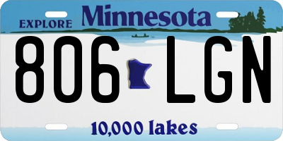 MN license plate 806LGN