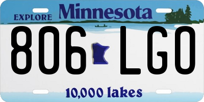 MN license plate 806LGO