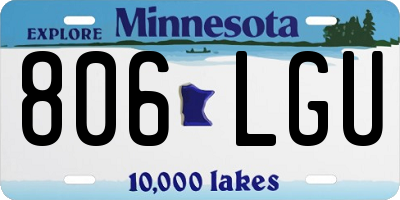 MN license plate 806LGU