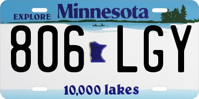 MN license plate 806LGY