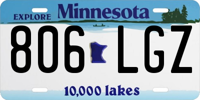 MN license plate 806LGZ