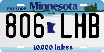 MN license plate 806LHB