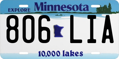 MN license plate 806LIA