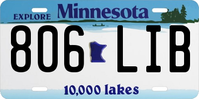 MN license plate 806LIB