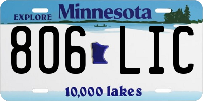MN license plate 806LIC