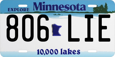 MN license plate 806LIE
