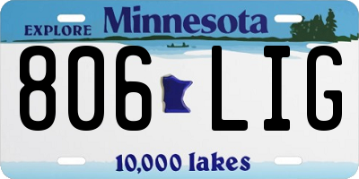 MN license plate 806LIG