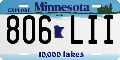 MN license plate 806LII