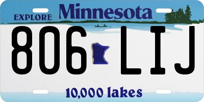 MN license plate 806LIJ