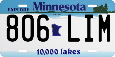MN license plate 806LIM