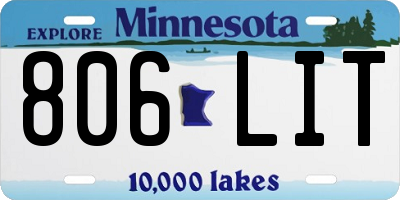 MN license plate 806LIT