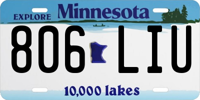 MN license plate 806LIU