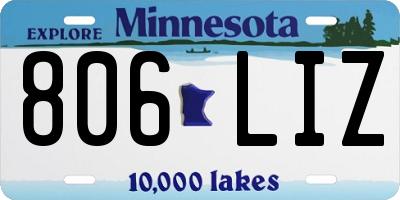 MN license plate 806LIZ