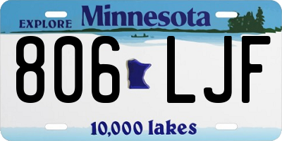 MN license plate 806LJF
