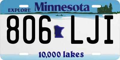 MN license plate 806LJI