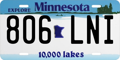 MN license plate 806LNI