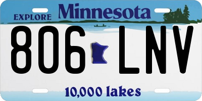 MN license plate 806LNV