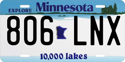 MN license plate 806LNX