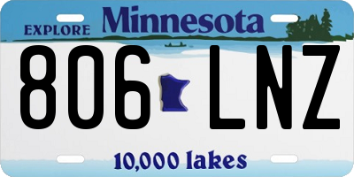 MN license plate 806LNZ