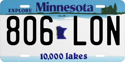 MN license plate 806LON