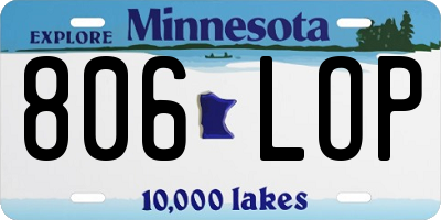 MN license plate 806LOP