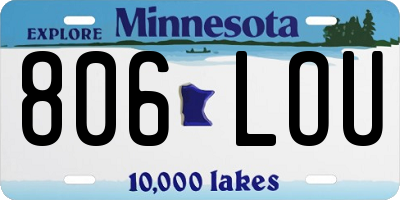 MN license plate 806LOU