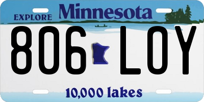 MN license plate 806LOY