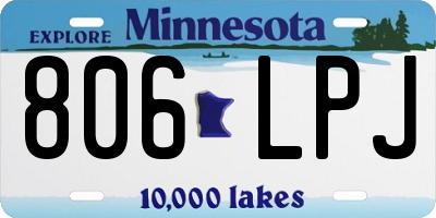 MN license plate 806LPJ